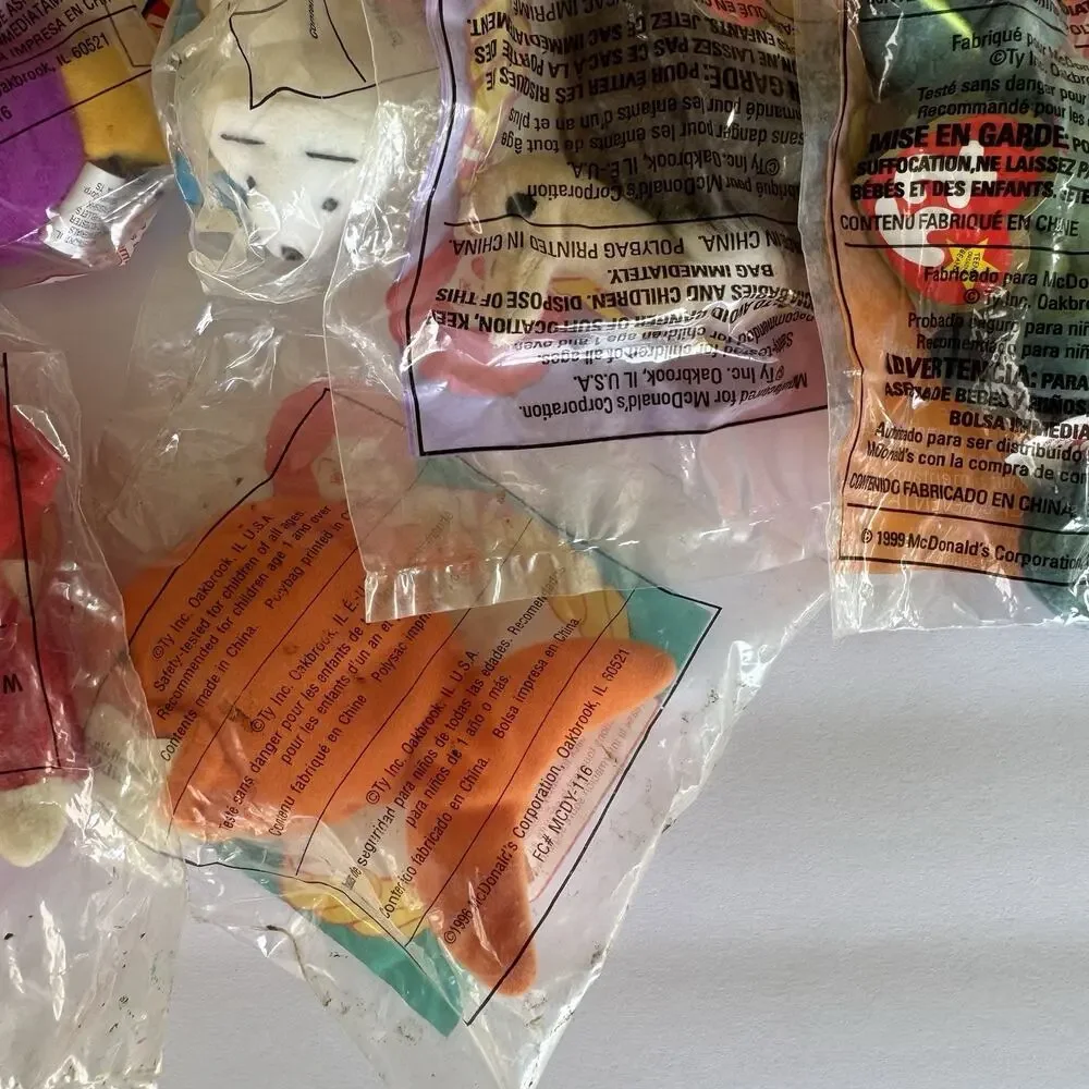 McDonalds TY Teenie Beanie Babies Happy Meal Toys (Set of‎ 11 - Sealed) 1990s